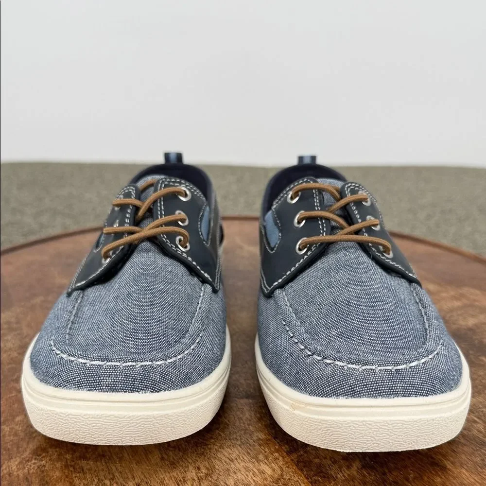 Children's Place Shoes Boys 4 Blue Canvas Boat Shoes Moccasin Loafers Dress